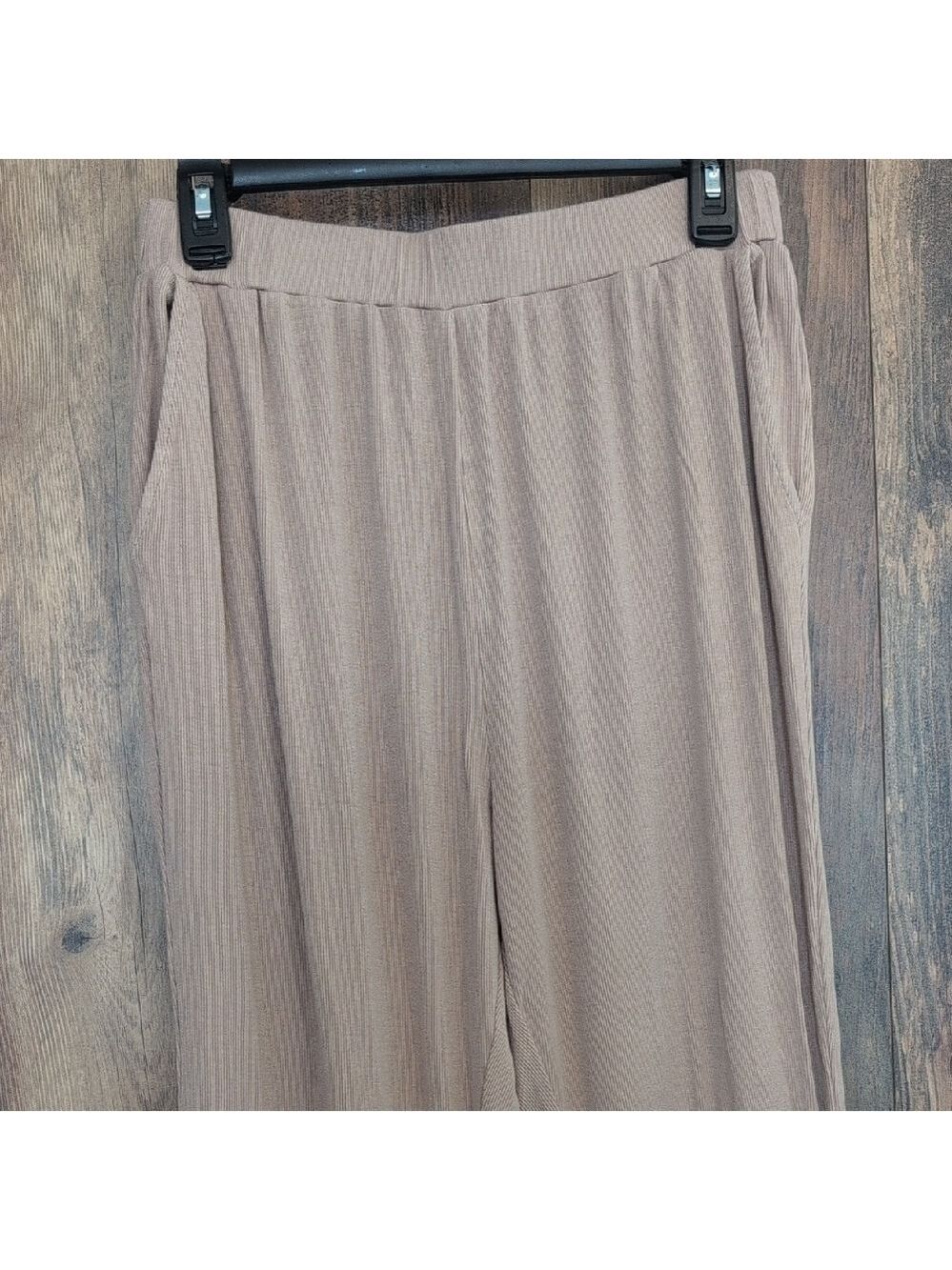 PrettyGarden Beige Soft Ribbed Pajama Lounge 2pc Set L - Picture 8 of 11